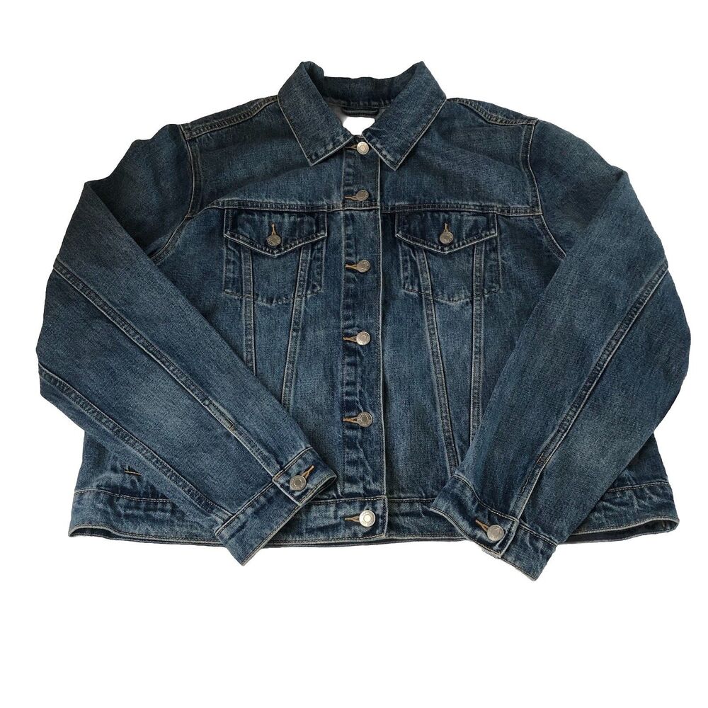 GAP Icon Denim Jacket Women’s Medium Indigo Wash Jean Jacket XXL Tall
